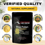 Polen de Pino en Polvo - Recolectado Silvestre, No Irradiado, Pared Celular Rota - 250 Gramos