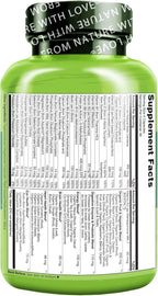 NATURELO Whole Food Multivitamin for Women - 120 Vegan Capsules with Vitamins, Minerals, and Organic Extracts