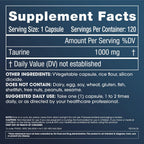 ProHealth Pure Taurine 1000 mg – 120 Cápsulas Vegetarianas