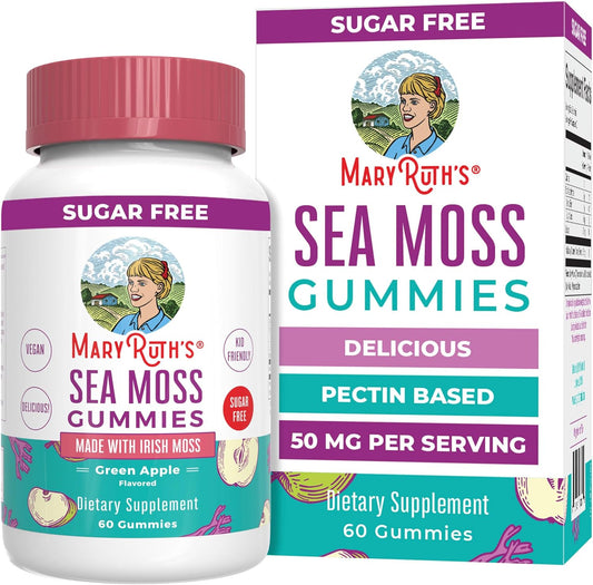 MaryRuth's Organics Gominolas sin Azúcar con Irish Sea Moss para el Apoyo Digestivo e Inmune | 60 Gomitas
