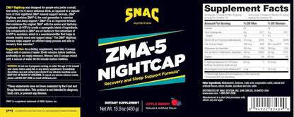 ZMA-5 Nightcap Rapid Recovery - Suplemento pre-entreno para sueño profundo, 450g – Image 2