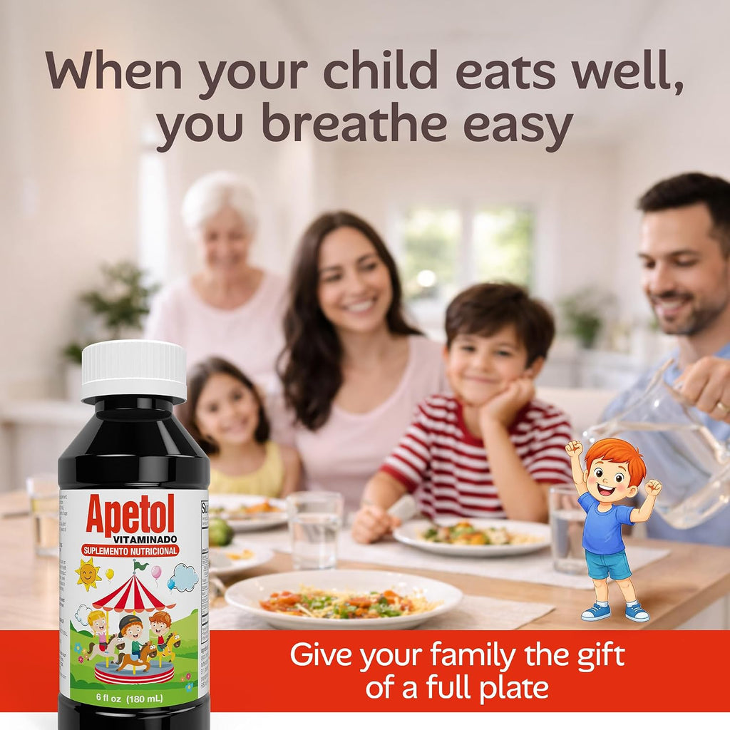 Apetol Estimulante del Apetito para Niños y Adultos | Jarabe Multivitamínico con Complejo B y Zinc | 2 Pack de 177 ml cada uno