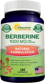 aSquared Nutrition Pure Berberine 1000mg - 180 Vegan Capsules