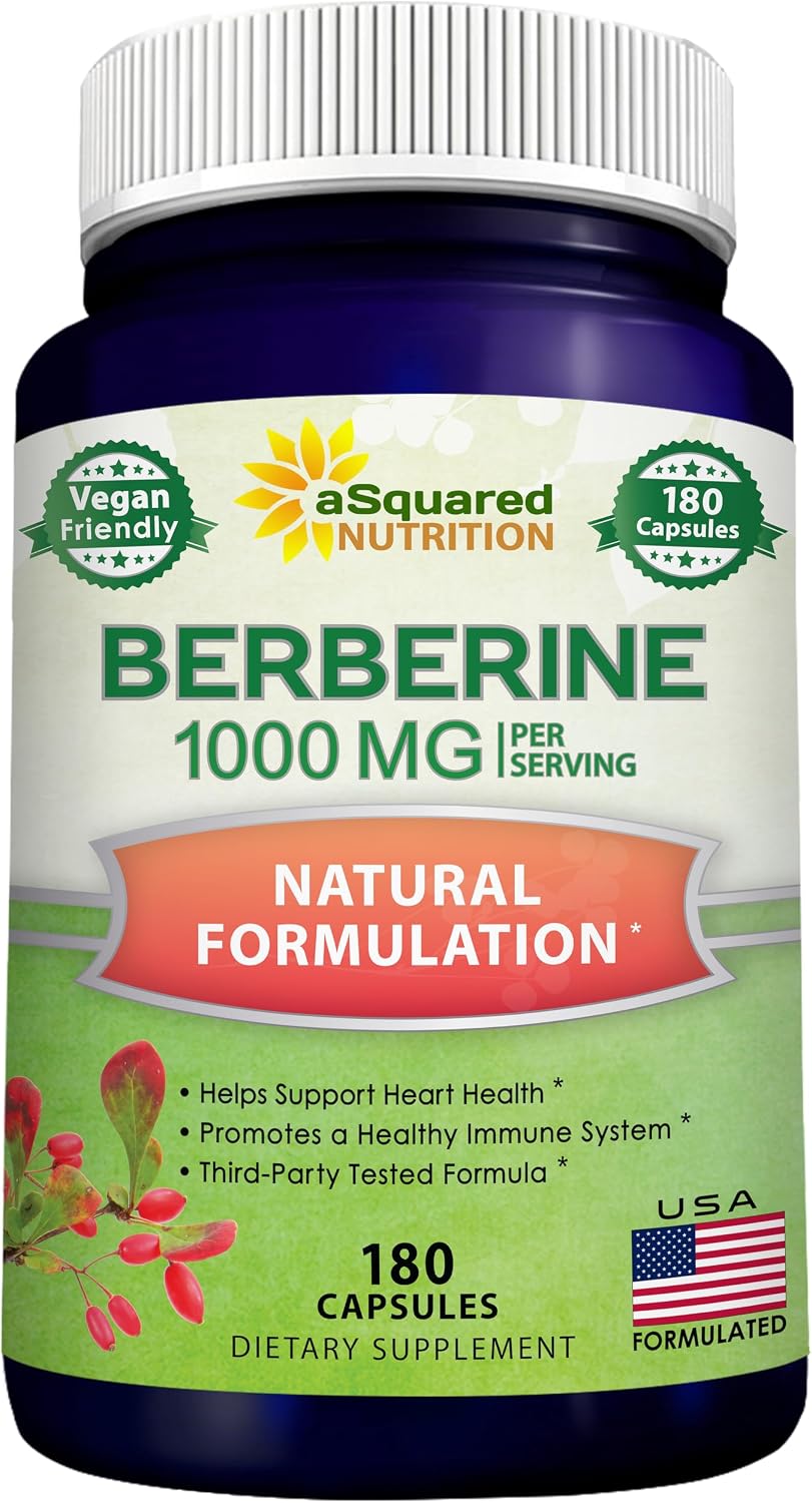 aSquared Nutrition Pure Berberine 1000mg - 180 Vegan Capsules