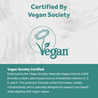 Naturalis Vegan Vitamin ADK con 50 mg de Tocotrienol y CoQ-10 | Nanoemulsionado en AOVE | No-GMO, Sin Soja, Certificado Vegano | 180 Cápsulas Vegetales (Sin Carragenina)