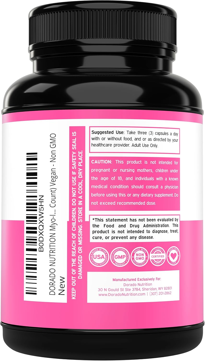Myo-Inositol & D-Chiro Inositol - 40:1 Ratio - 90 Cápsulas | Dorado Nutrition