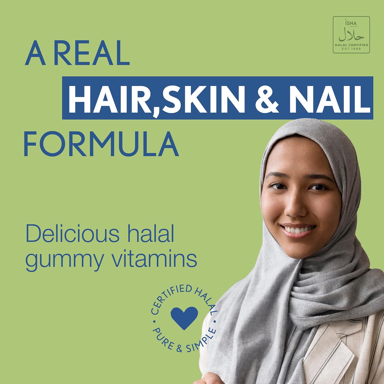Noor Vitamins Gominolas de Biotina, Colágeno y Sílice para Cabello, Piel y Uñas - 90 Gominolas