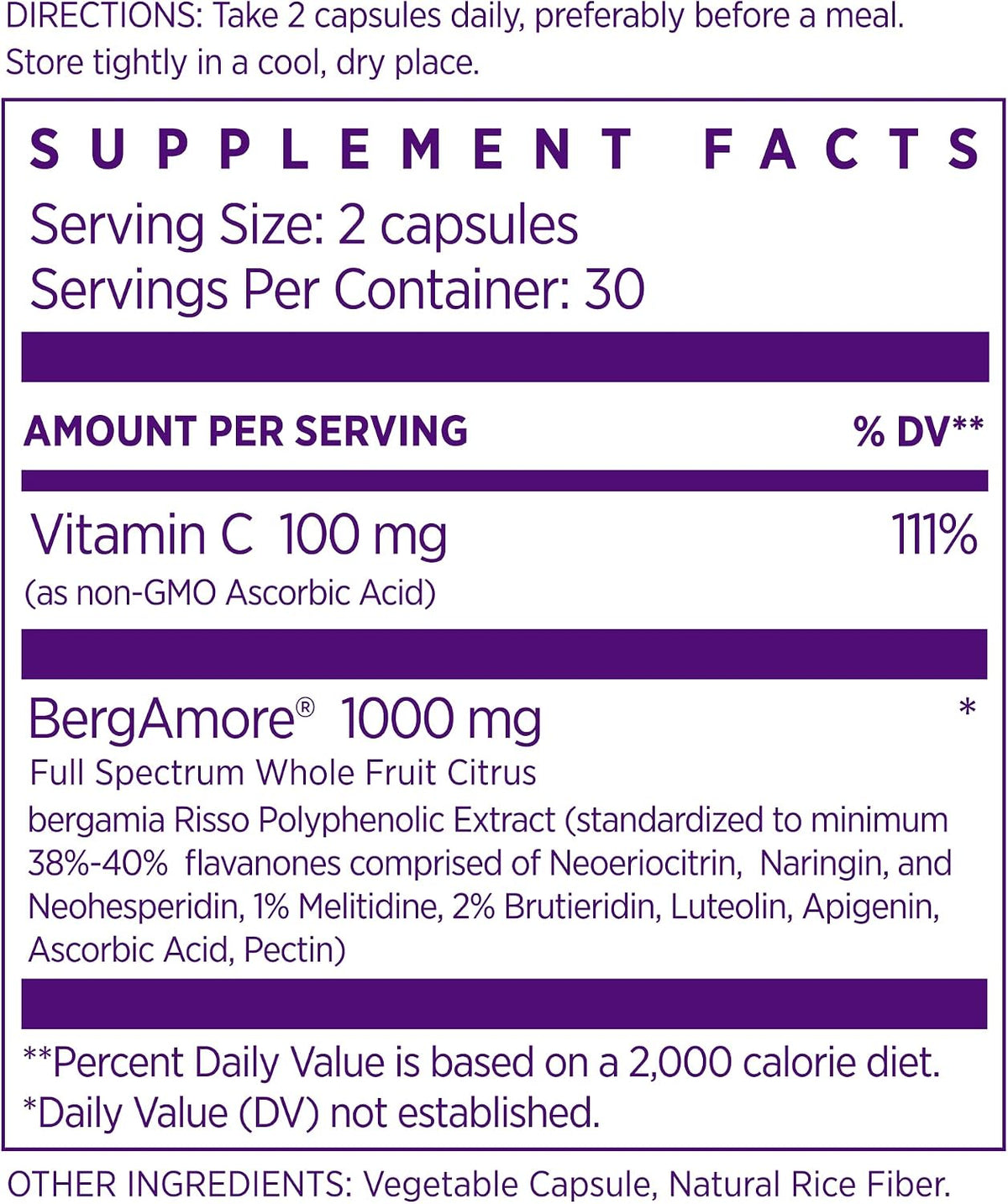 NAOMI Bergamota Italiana 1000mg Extra Fuerte - BergAmore® Patented - 60 Cápsulas Vegetales – Image 2
