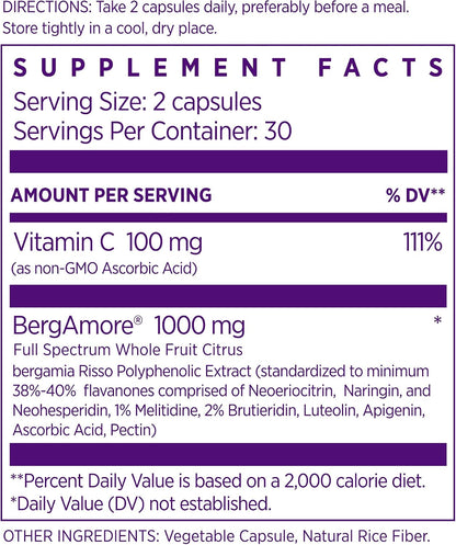 NAOMI Bergamota Italiana 1000mg Extra Fuerte - BergAmore® Patented - 60 Cápsulas Vegetales – Image 2