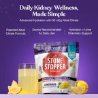 Stone Stopper Drink Mix, Limonada - Suplemento de Citrato Alcalino para la Salud Renal, 30 Dosis