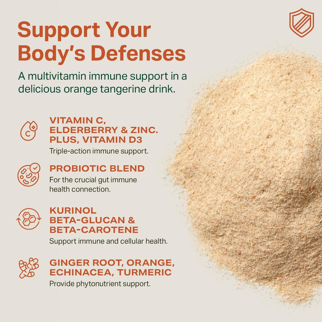 Proper The Oranges - Polvo Superalimento con Vitamina C, Zinc y Probióticos para Apoyo Inmunitario y Salud Digestiva, Sabor Naranja Mandarina