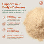 Proper, The Oranges Immune Support Supplement - Mezcla de bebida sabor naranja mandarina con saúco, vitamina C, zinc y probióticos