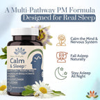 Calm & Sleep: Ayuda para Dormir con Magnesio Bisglicinato, Apigenina y Pasiflora – 60 Cápsulas