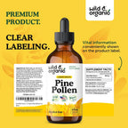 Wild & Organic Pine Pollen Tincture - Tintura de polen de pino ecológica - Extracto puro de Pinus Massoniana - Vegano, sin alcohol ni azúcar - 118 ml