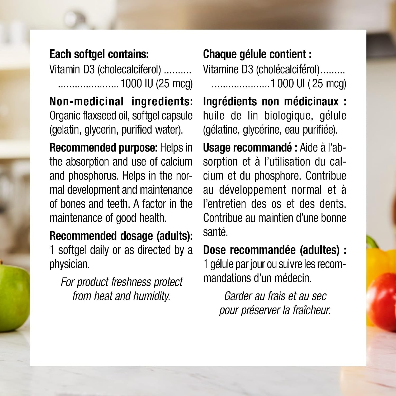 Webber Naturals Vitamina D3 1,000 UI, 375 Cápsulas Blandas