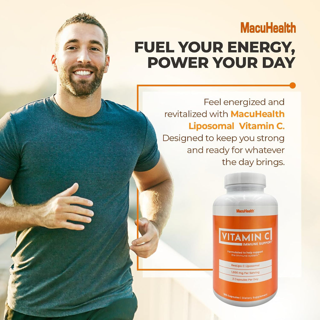 MacuHealth Vitamina C Liposomal 1000 mg por dosis - Alta biodisponibilidad con antioxidantes liposolubles - 3 meses de suministro