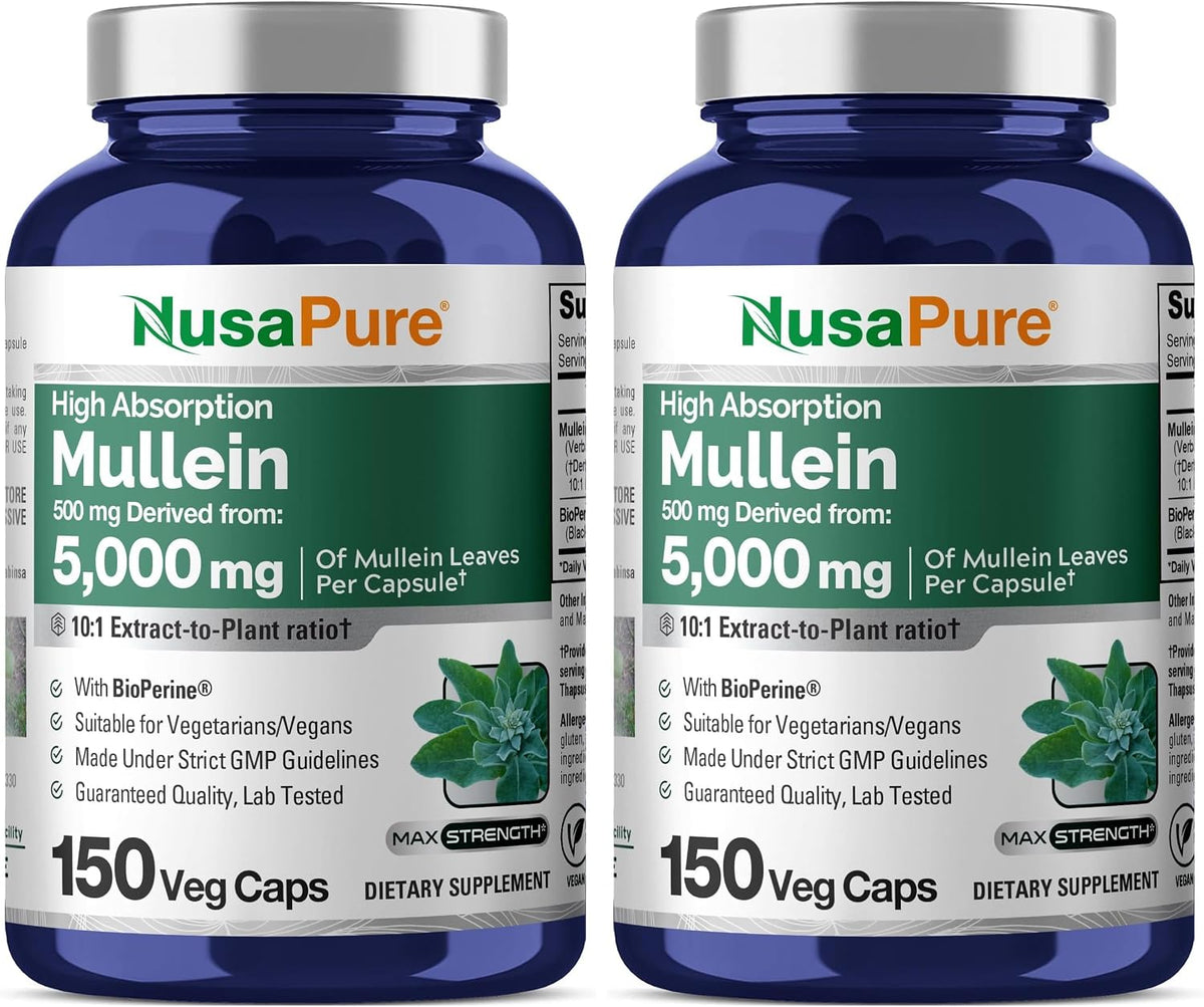 NusaPure Cápsulas de Hoja de Gordolobo, 500 mg, 150 Cápsulas Vegetales (No OGM, Vegano) – Image 8