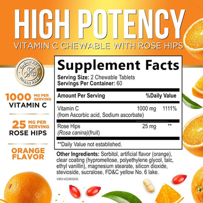 Nature's Peak Vitamina C 1000 mg con Rosa – Sabor: Naranja natural, agradable y refrescante. – Image 2