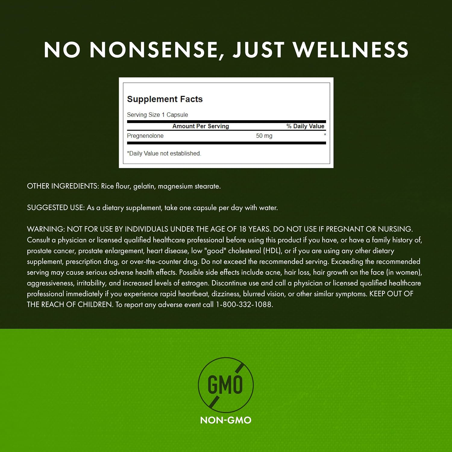 Swanson Super-Strength Pregnenolona 50 mg, 60 Cápsulas