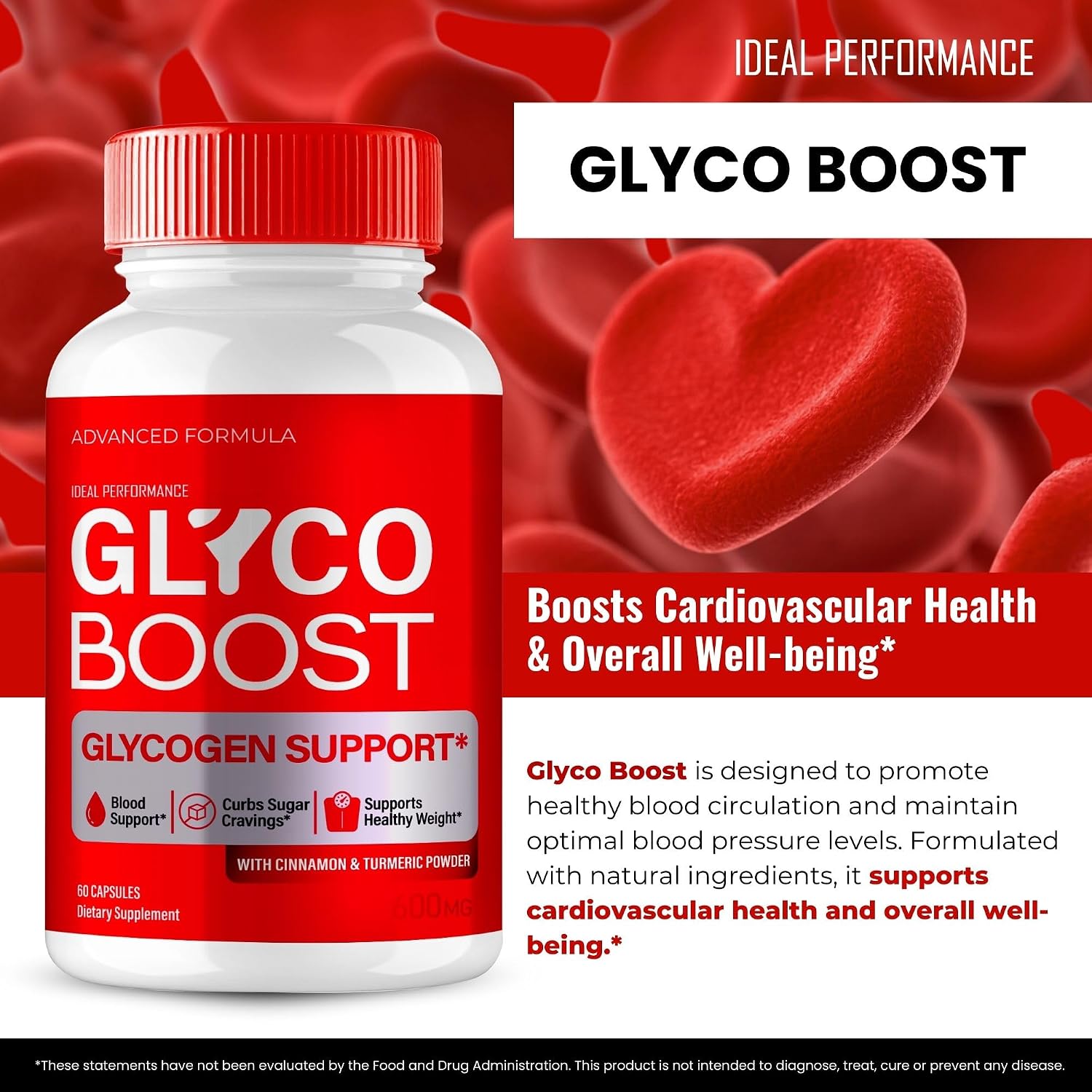 IDEAL PERFORMANCE Glyco Boost Blood Capsules - Suplemento para Circulación Saludable (3 Pack)