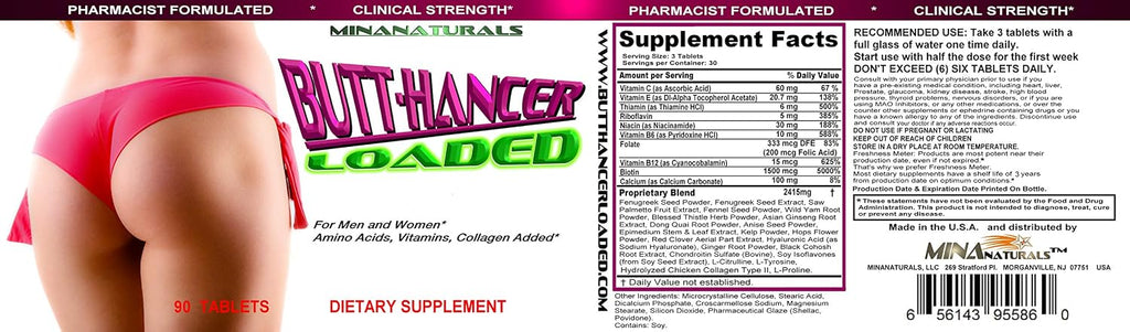 BUTTHANCER Loaded - Suplemento Natural para Cuidado Corporal y Piel Firme
