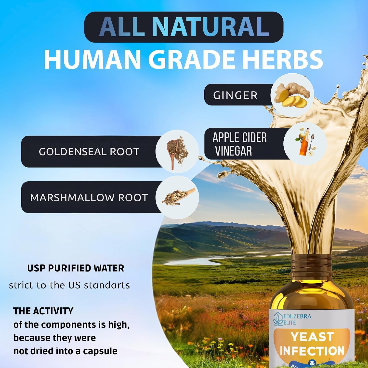 Tratamiento para infecciones por levaduras en perros - Alivio del picor y la irritación - Fórmula líquida de EDUZEBRA