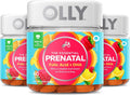 OLLY Vitaminas Prenatales en Gomitas, Ácido Fólico, DHA, Vitamina D, Pack de 3 (180 gomitas), Sabor Cítrico