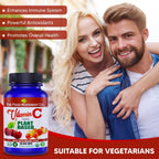 THE FOOD MOVEMENT CO. 100% Plant-Based Vitamin C - 125 mg, 60 Cápsulas - Suplemento Alimenticio Vegano y Orgánico