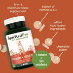 Spirited Paw Salud + Vitalidad - Multivitamínico para Perros - 90 Obleas Masticables