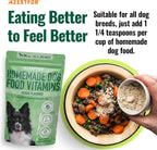 Polvo Pre-Mezcla de Vitaminas para Comida Casera de Perros – 24 Nutrientes Esenciales – Suplemento para Raw, BARF y Sin Granos – Todas las Razas y Edades – 16 oz Sabor Vegetal