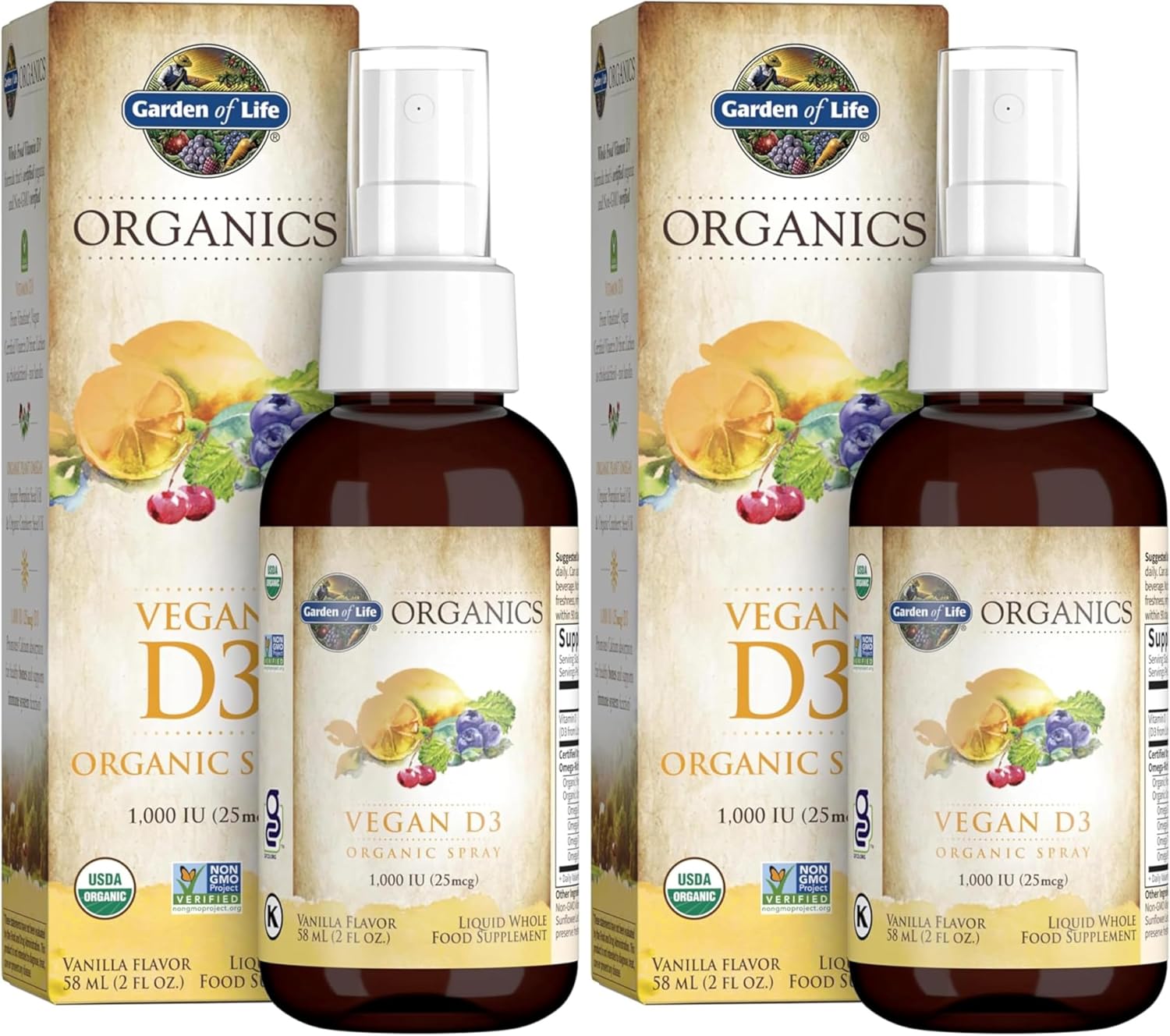 Garden of Life, Mykind Vitamina D3 en Spray de Vainilla Vegana Orgánica, 59 ml