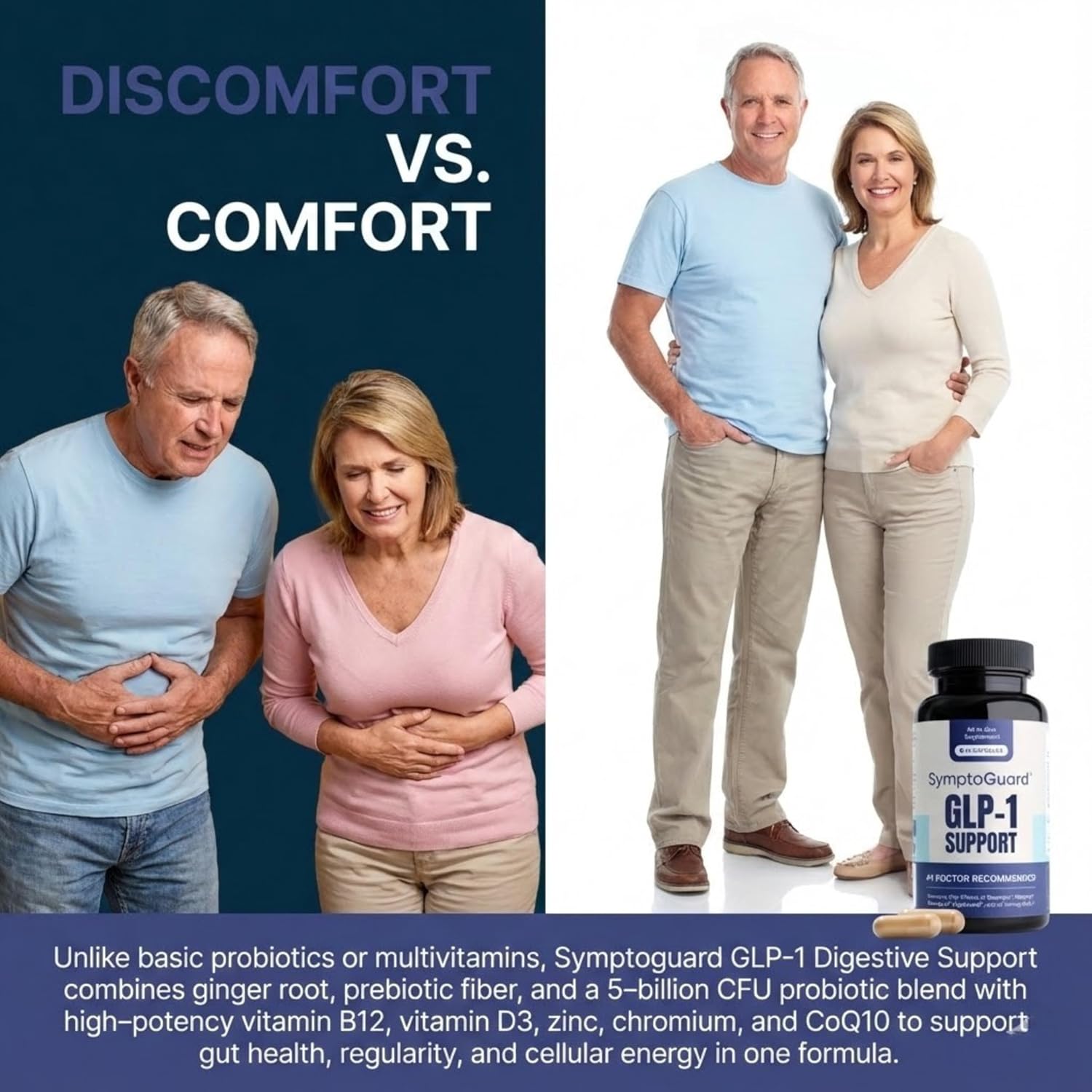 SymptoGuard Apoyo Digestivo GLP-1 - 60 Cápsulas (30 Días)