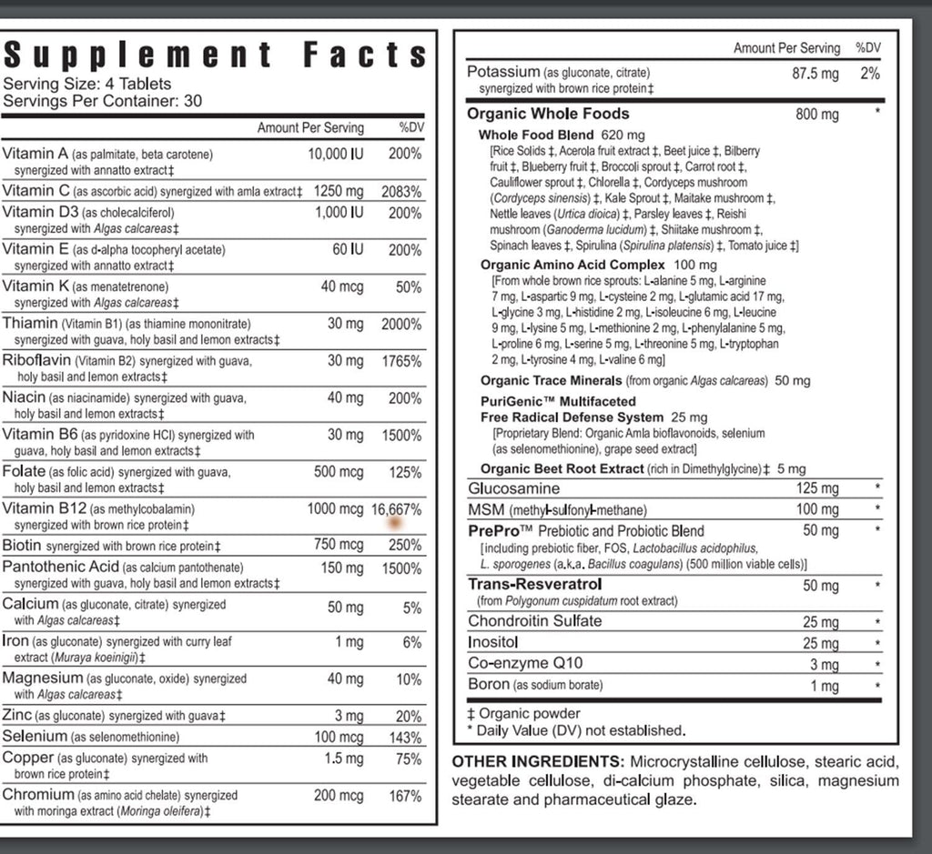 Youngevity Beyond Tangy Tangerine 2.0 Multivitamínico y Mineral - 120 Comprimidos (6 Paquetes)