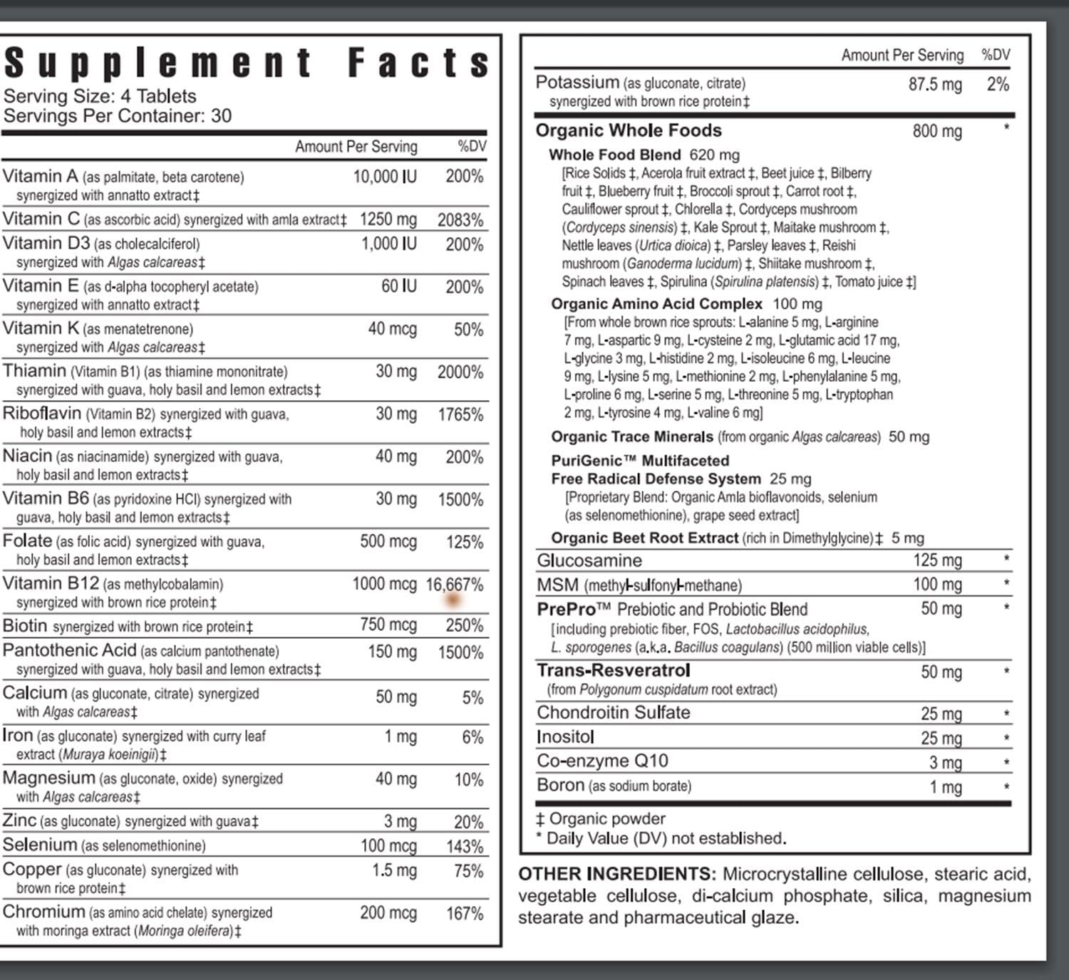 Youngevity Beyond Tangy Tangerine 2.0 Multivitamínico y Mineral - 120 Comprimidos (6 Paquetes)