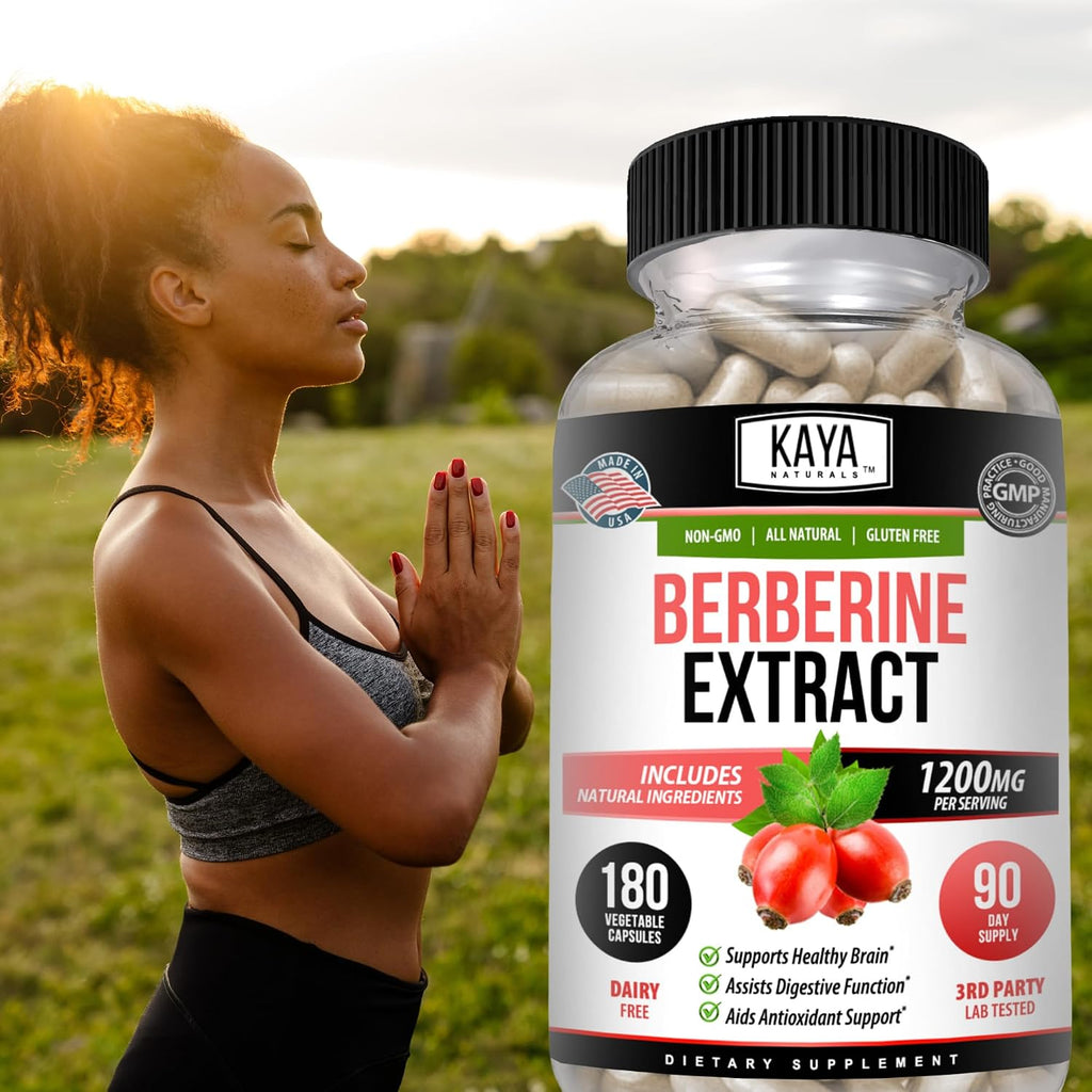 Kaya Naturals Berberina HCL 1200 mg - 180 Cápsulas Vegetarianas