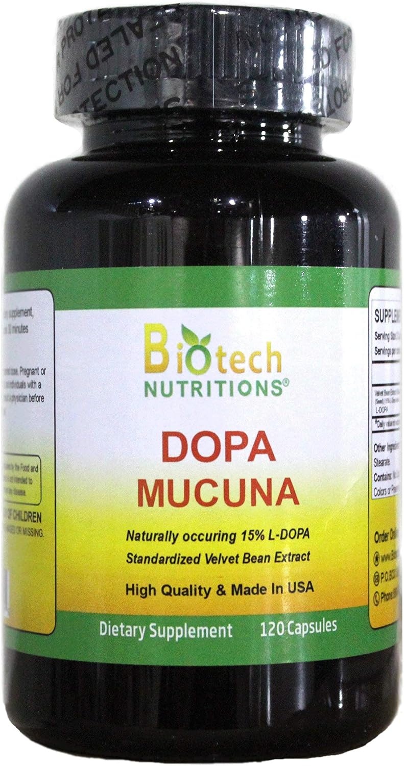 Dopa Mucuna 15% L-Dopa (Mucuna pruriens) 120 Cápsulas Vegetales