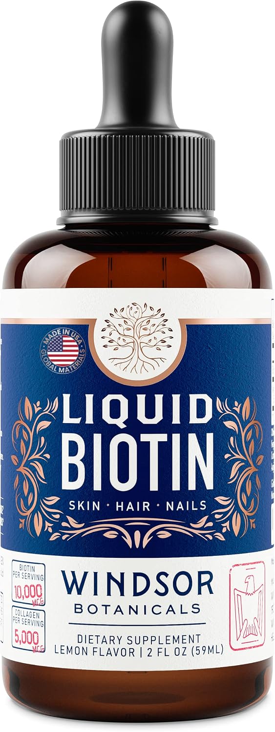 Biotina y Colágeno Líquido | 10.000 μg de Biotina + 5.000 μg de Colágeno | 60 ml