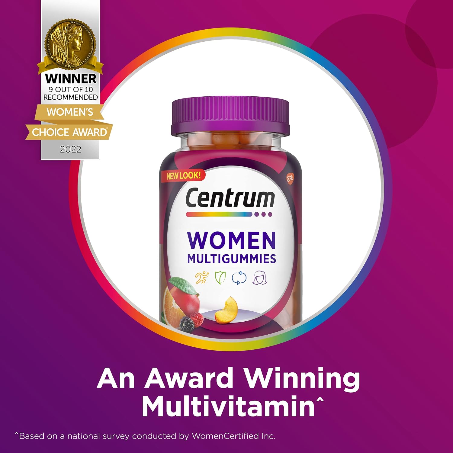 Centrum MultiGummies Mujeres - Gomitas Multivitamínicas con Vitaminas D3, B, C y Zinc - 150 uds