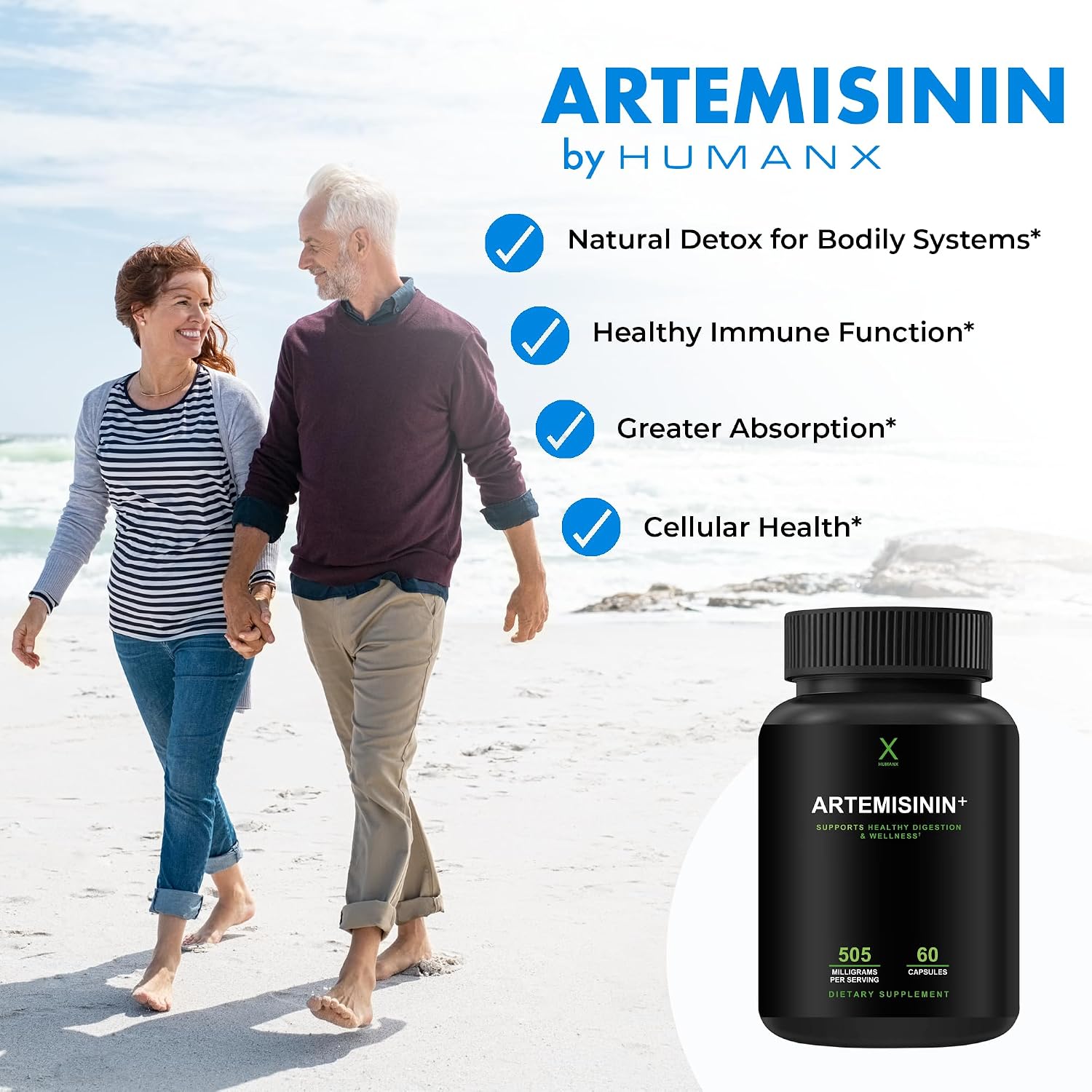 HUMANX Artemisinina 505 mg con Bioperina – Complemento alimenticio vegano