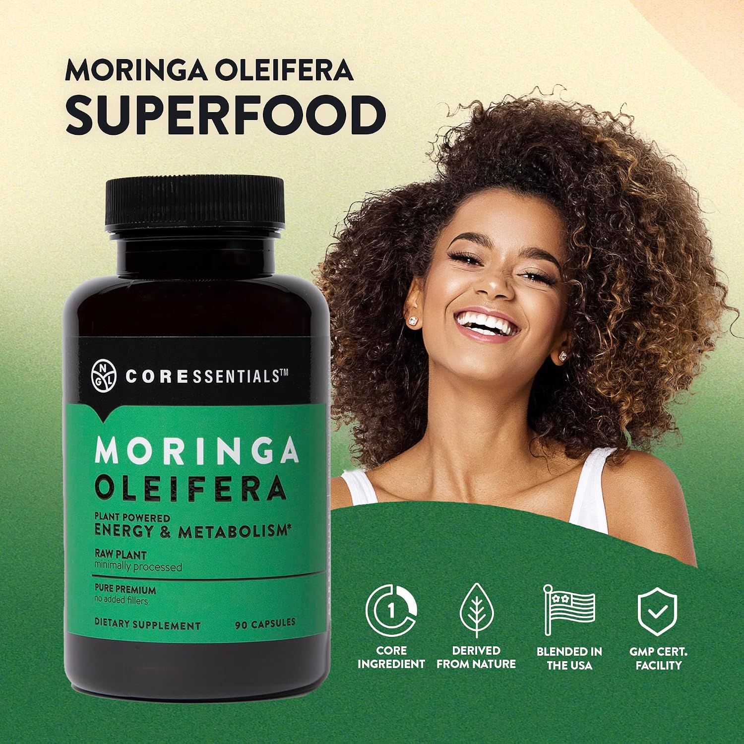 Cápsulas de Moringa 1300 mg | Moringa Oleifera Pura | 90 Cápsulas