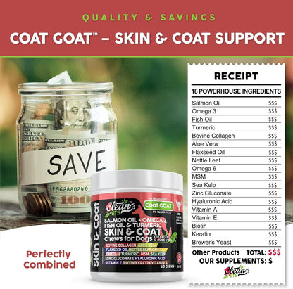 Clean Pets Aceite de Salmón Omega 3 para Perros con Colágeno, Aloe Vera, Biotina y Queratina - Suplemento para Piel y Pelaje – Image 8