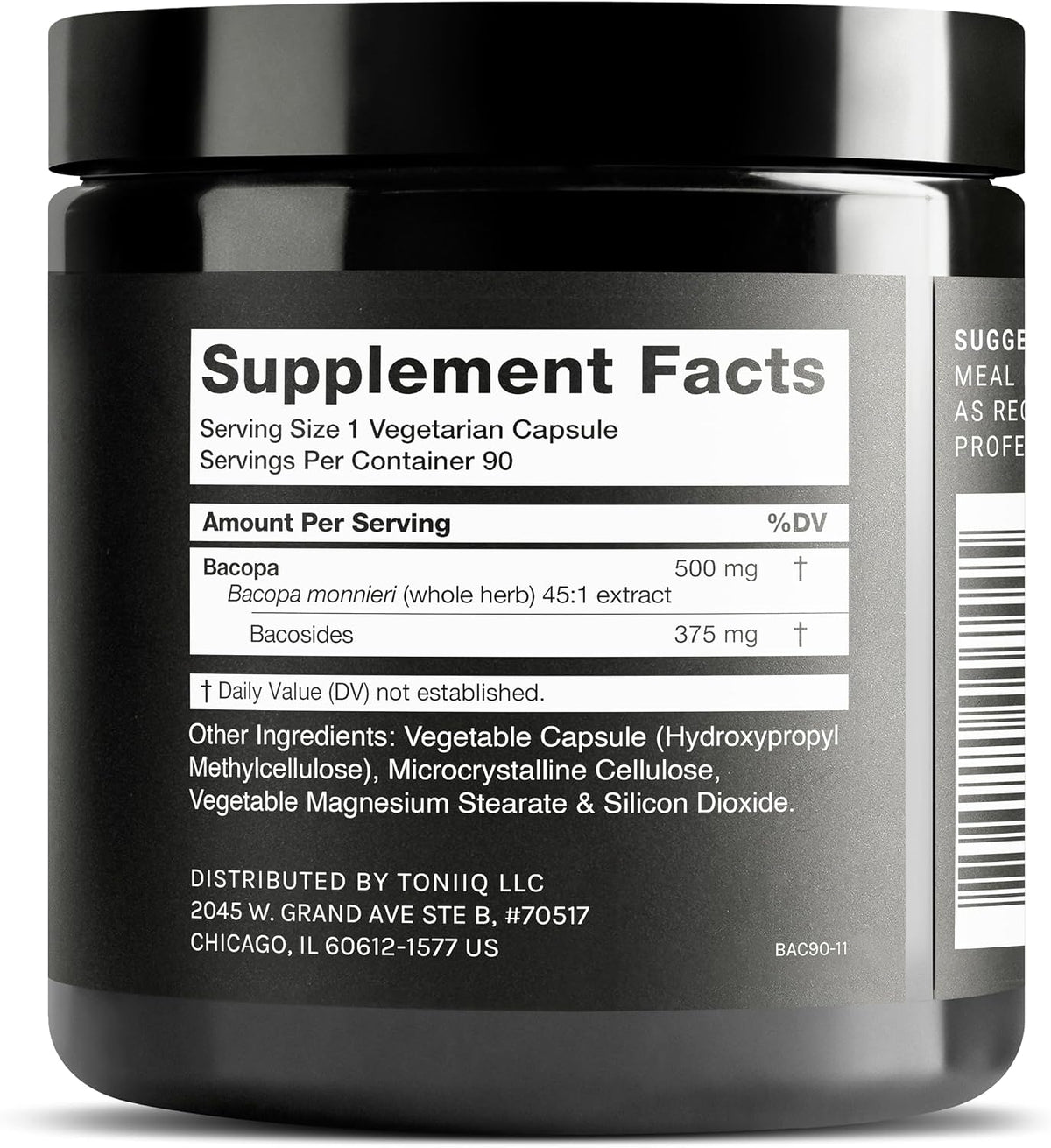 Toniiq Bacopa - Extracto de Bacopa Monnieri de Alta Potencia 45:1 con 75% Bacósidos - 90 Cápsulas – Image 2