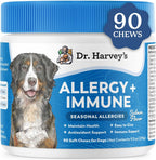 Dr. Harvey's Masticables Suaves para Perros contra Alergias y Picor - Apoyo Inmune y Digestivo con Hongos Funcionales, Probióticos y Super Hierbas, Sabor a Salmón (90 unidades)