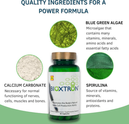 Bioxtron Natural AFA Stem Cell Supplement - Algas Azules y Spirulina - 240 Cápsulas (2x120) – Image 5