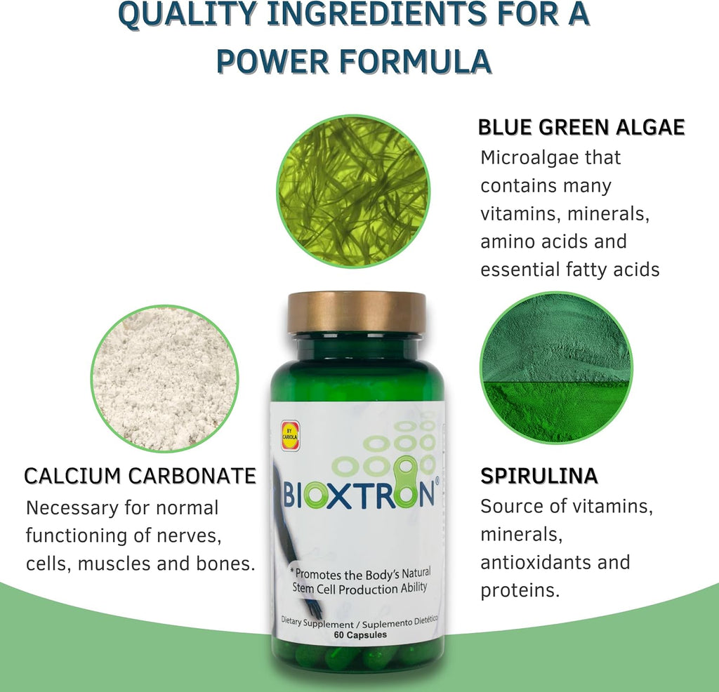 Bioxtron Natural AFA Stem Cell Supplement - 60 Cápsulas (Pack de 3)