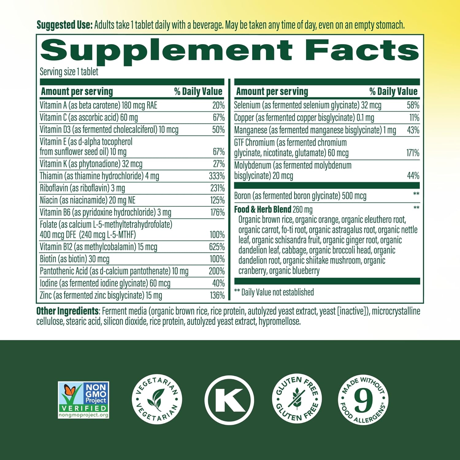 MegaFood One Daily Multivitamínico para Hombres - 60 Comprimidos