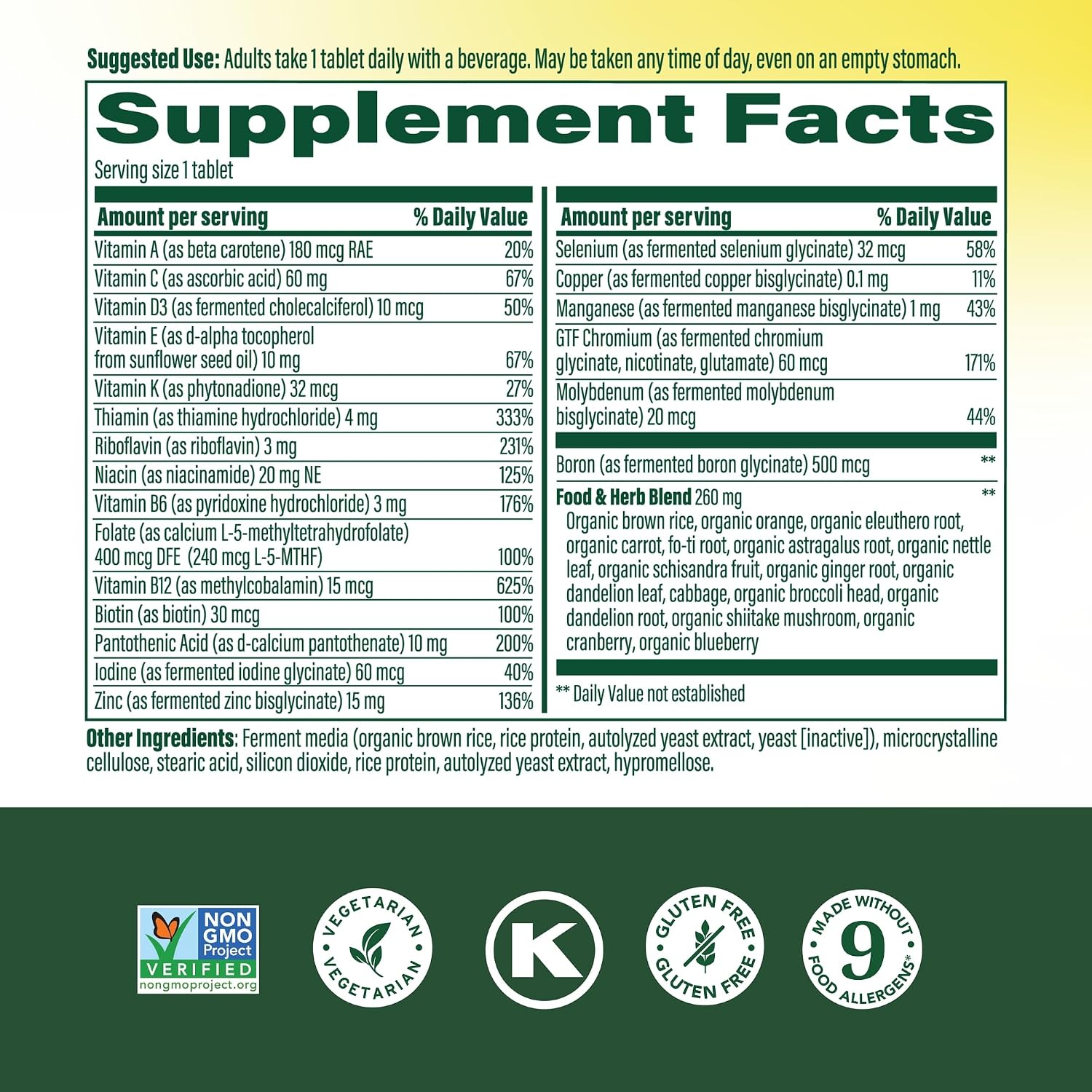 MegaFood One Daily Multivitamínico para Hombres