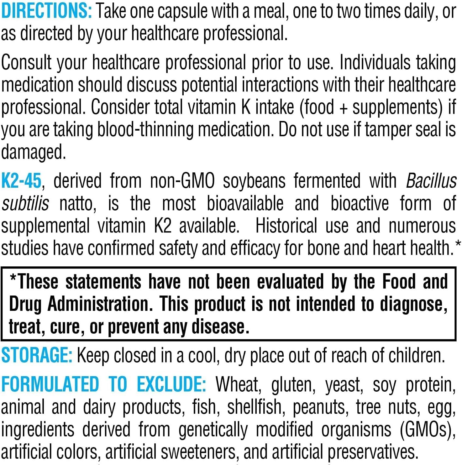 XYMOGEN K2-45 - 45 mcg de Vitamina K2 (MK-7) - 60 Cápsulas Vegetarianas