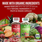 Made with Organic Fruits & Veggies Capsules - Superfood Supplement for Women & Men (30-Day Supply)