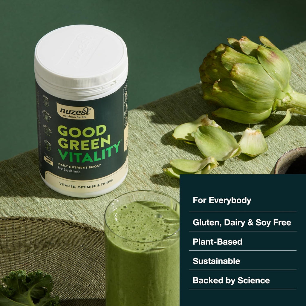 Nuzest Good Green Vitality – Polvo de Verduras, Vitaminas, Minerales y Superalimentos – Suplemento Multivitamínico Vegano (300g)